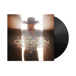 Vinyl record with a cover featuring a man in a cowboy hat and plaid shirt, with 'Cody Johnson' and album title on it.