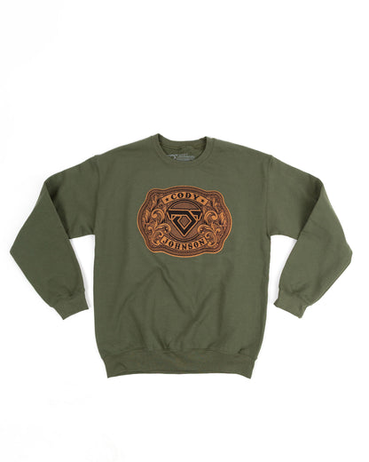 Leather Buckle Sweatshirt