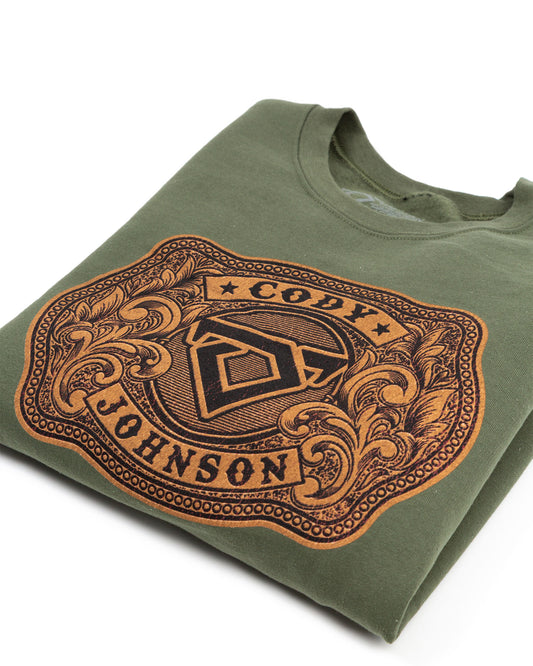 Leather Buckle Sweatshirt