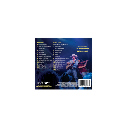 CD cover with a musician playing guitar on a blue background cody johnson COJO