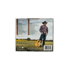 CD case with a man holding a guitar in a field, featuring disc labels and a barcode. Cody Johnson COJO