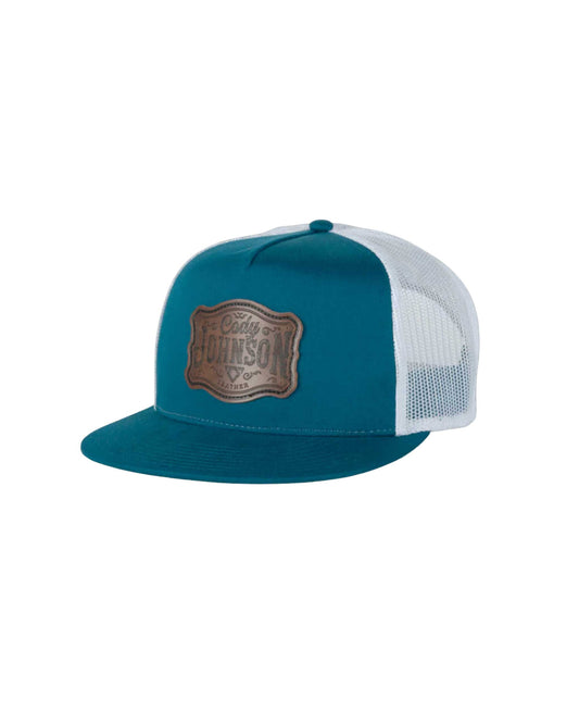Turquoise Leather Patch Hat