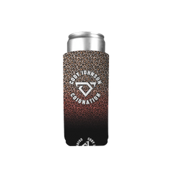 Cody Johnson Cojonation can cooler with leopard print design on a white background COJO
