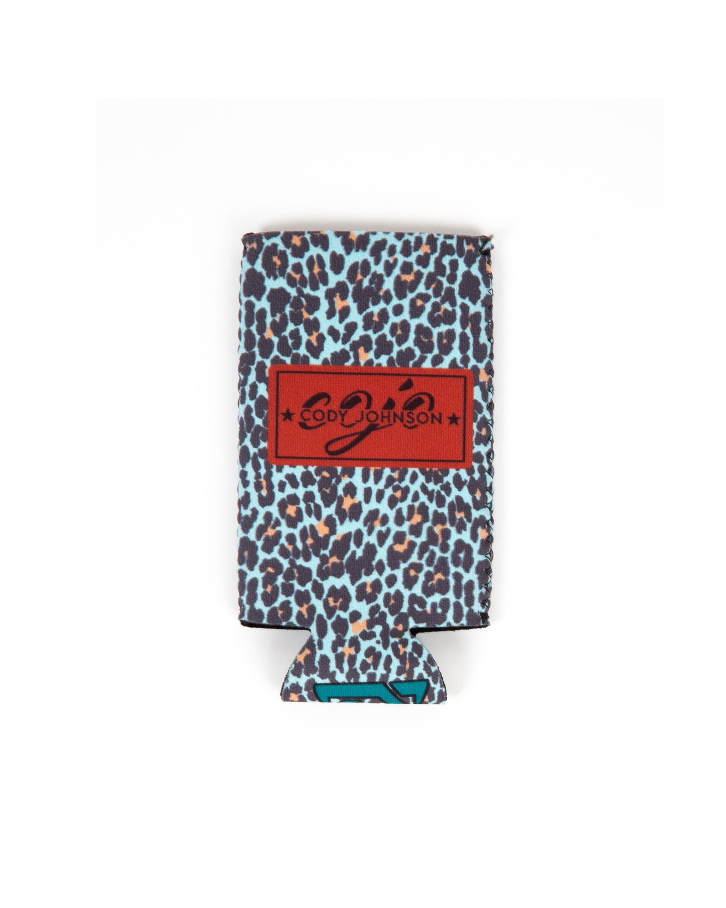 Slim Blue Leopard Koozie