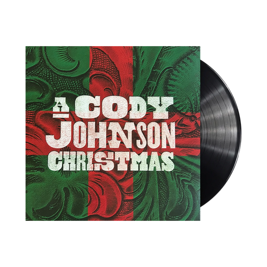 Vinyl record with a red and green cover featuring 'A Cody Johnson Christmas' text.