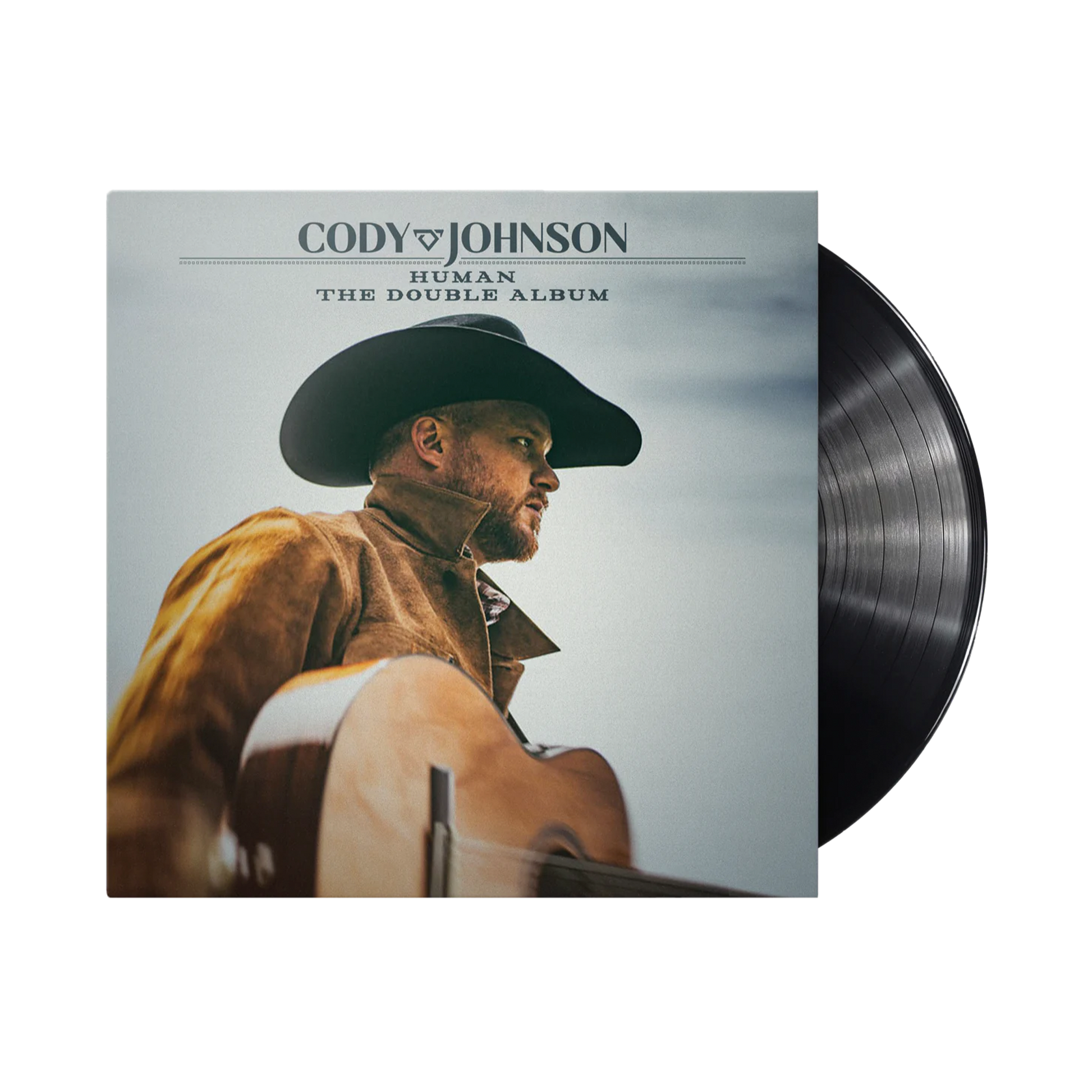 Vinyl record and cover featuring a man in a cowboy hat with 'Cody Johnson' on the cover.