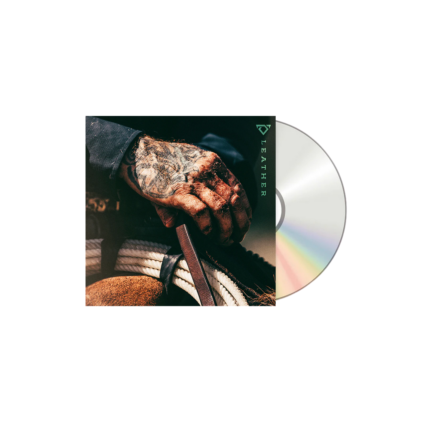 Vinyl record with a hand holding leather and a rainbow design on the cover Cody Johnson COJO